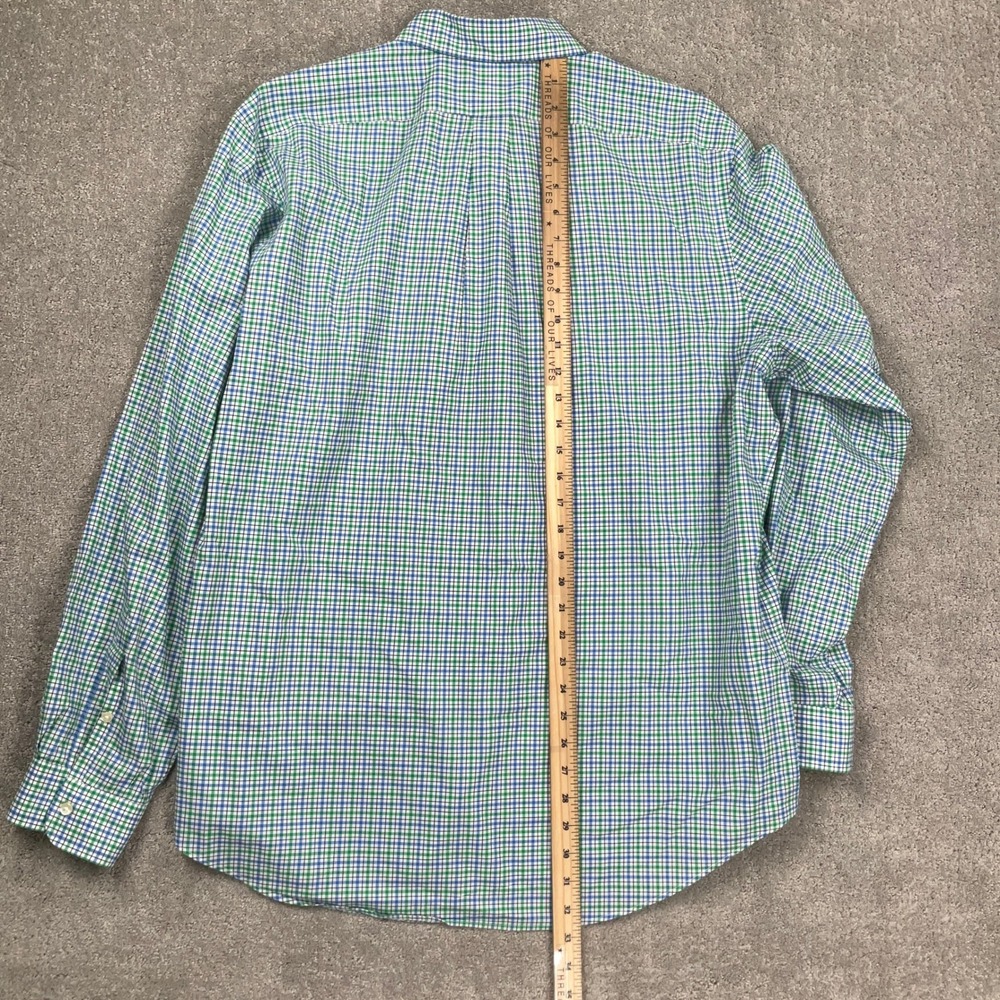 Ralph Lauren Shirt Men XLarge Blue Green Plaid Check Button Down Stretch Cotton - Picture 8 of 9